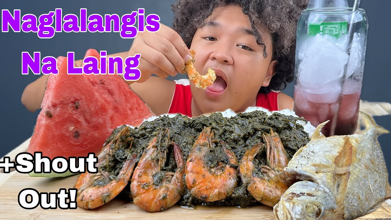 NAGLALANGIS NA LAING W/ SHRIMP+FRIED TALAKITOK+WATERMELON+BLUEBERRY SODA! MUKBANG W/ JUST LAFAM!