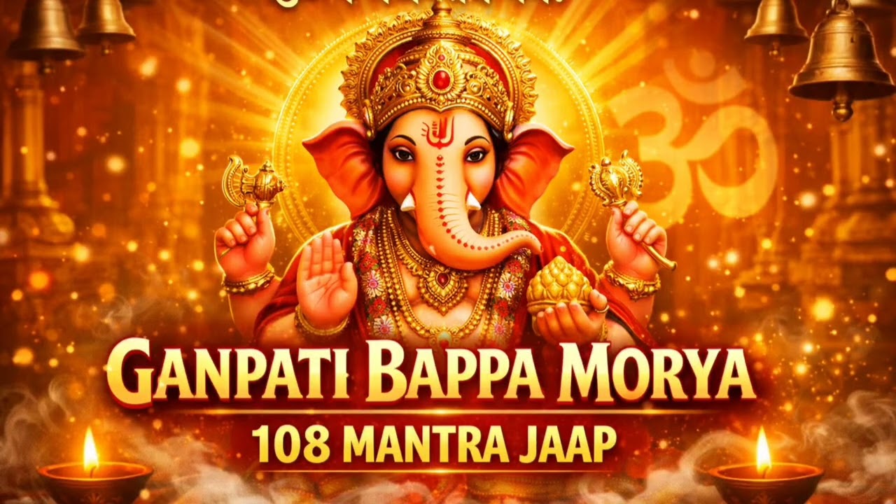 ॐ गं गणपतये नमः | 108 बार गणेश मंत्र जप | Ganpati Bappa Morya | Remove All Obstacles