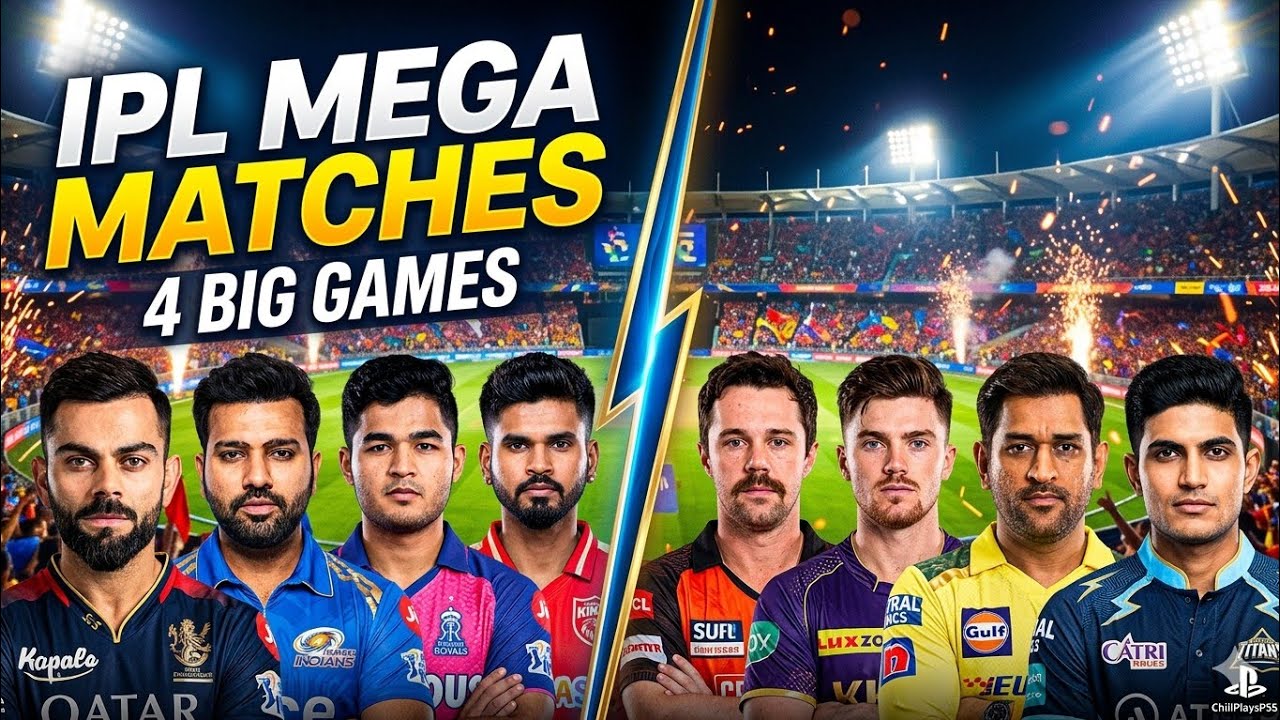 IPL Mega Matches LIVE 🔥 RCB vs SRH | MI vs KKR | RR vs CSK | PBKS vs GT | Cricket 26