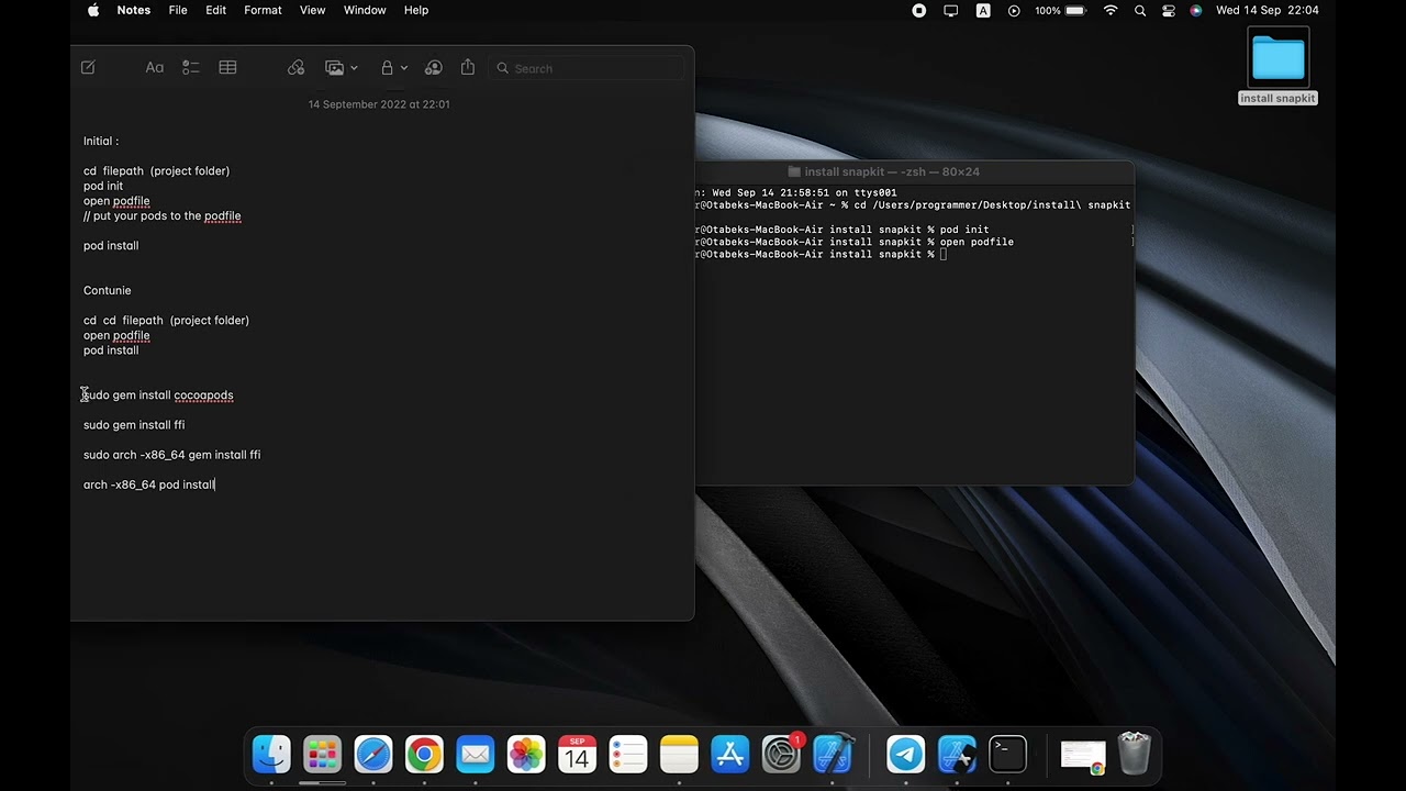 Install Snapkit for mac m1