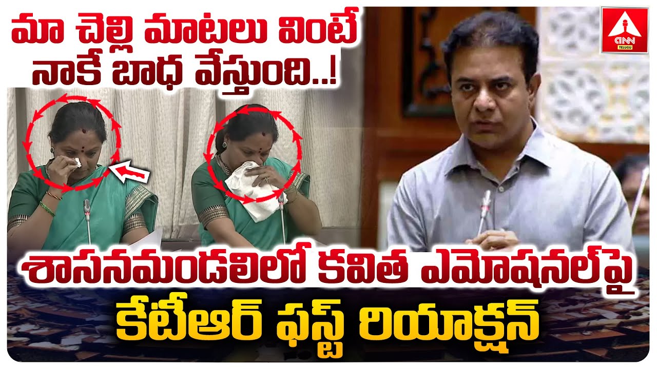 శాసనమండలిలో కవిత ఎమోషనల్ పై కేటీఆర్ ఫస్ట్ రియాక్షన్ | KTR First Reaction on Kavitha Comments