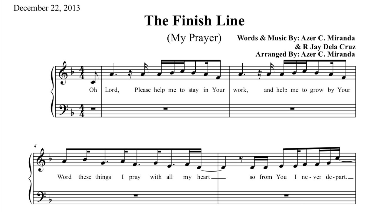 The Finish Line - Original Composition (Minus One/Piano Accompaniment)