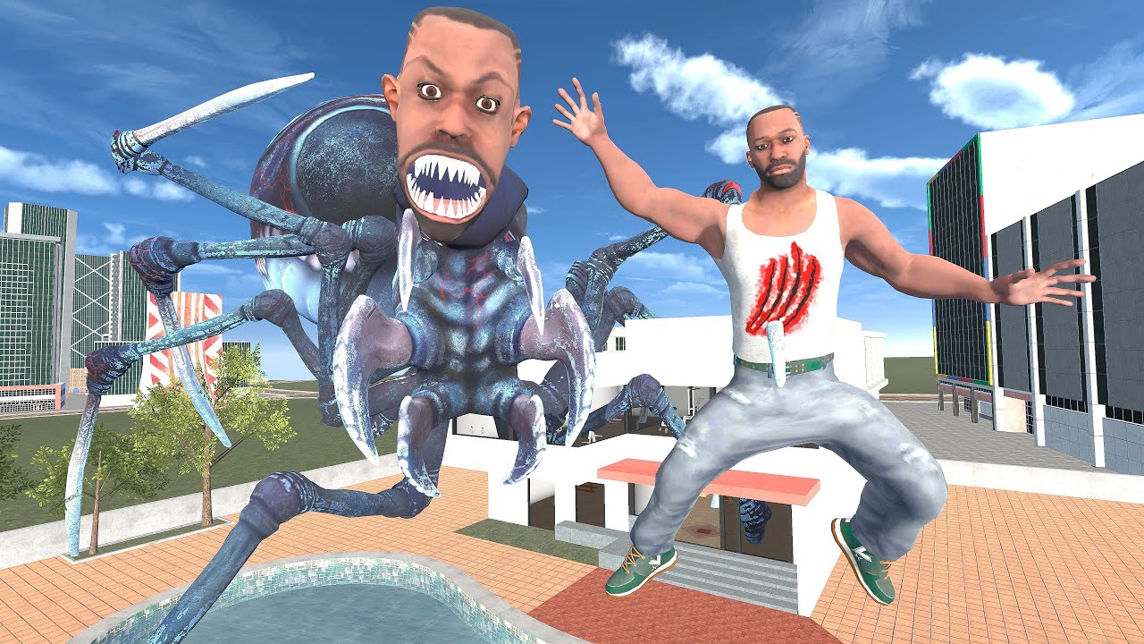 Franklin Became Infected Spider Monster In Indian Bike Driving 3d