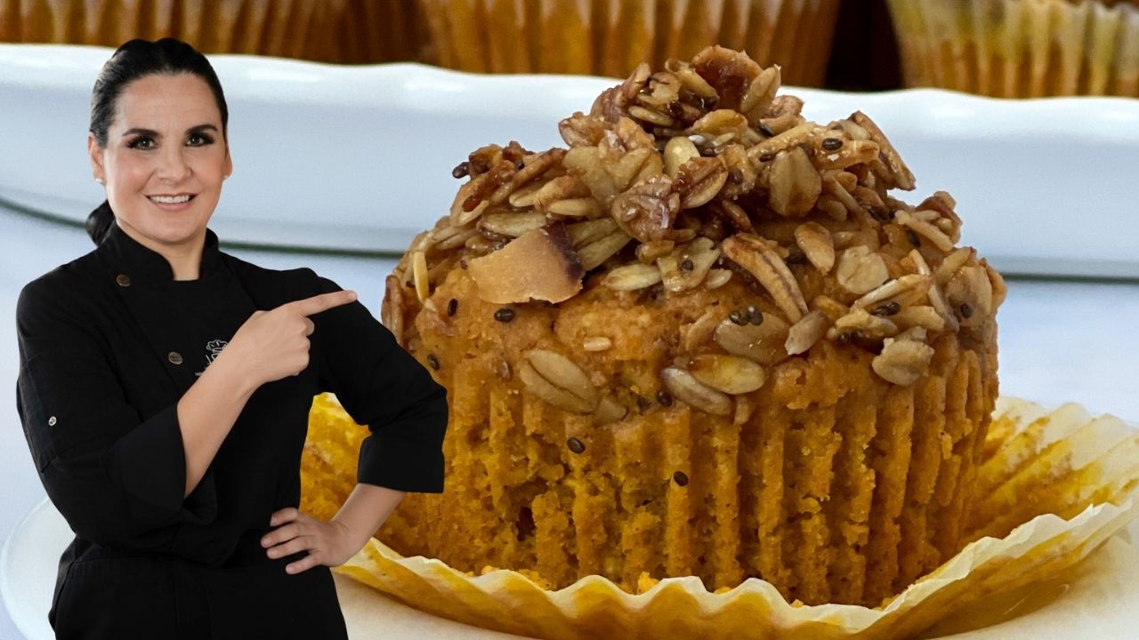 Te comparto el SECRETO  para los Muffins de Calabaza  Más Húmedos y Esponjosos que Probarás