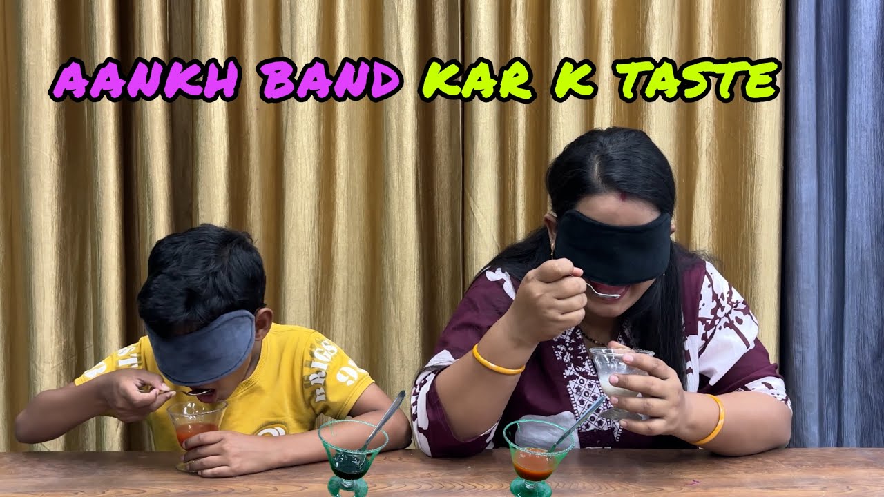 Blindfold Taste challenge😊| funny family challenge | Ayaan vlog