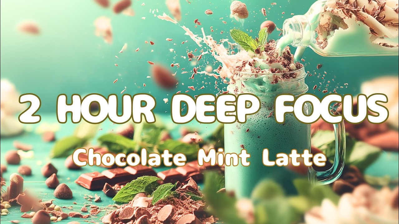 2 Hour Deep Focus Music 🍫🌿 | Chocolate Mint Latte Synth for Study, Work & Night Focus (No Lyrics)