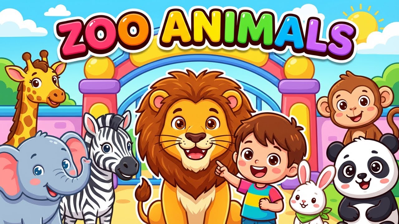 Zoo Animals for Kids | Learn 21 Animals | Zoo Visit Story for Children 🦁🐘