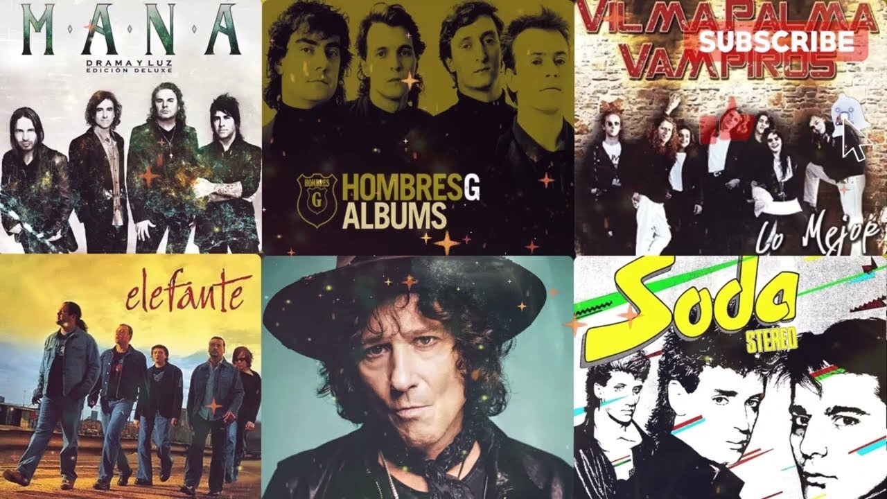 Lo Mejor Del Rock En Español De Los 80 y 90 Mana, Hombres G, Soda Estéreo, Enanitos Verdes, Elefante