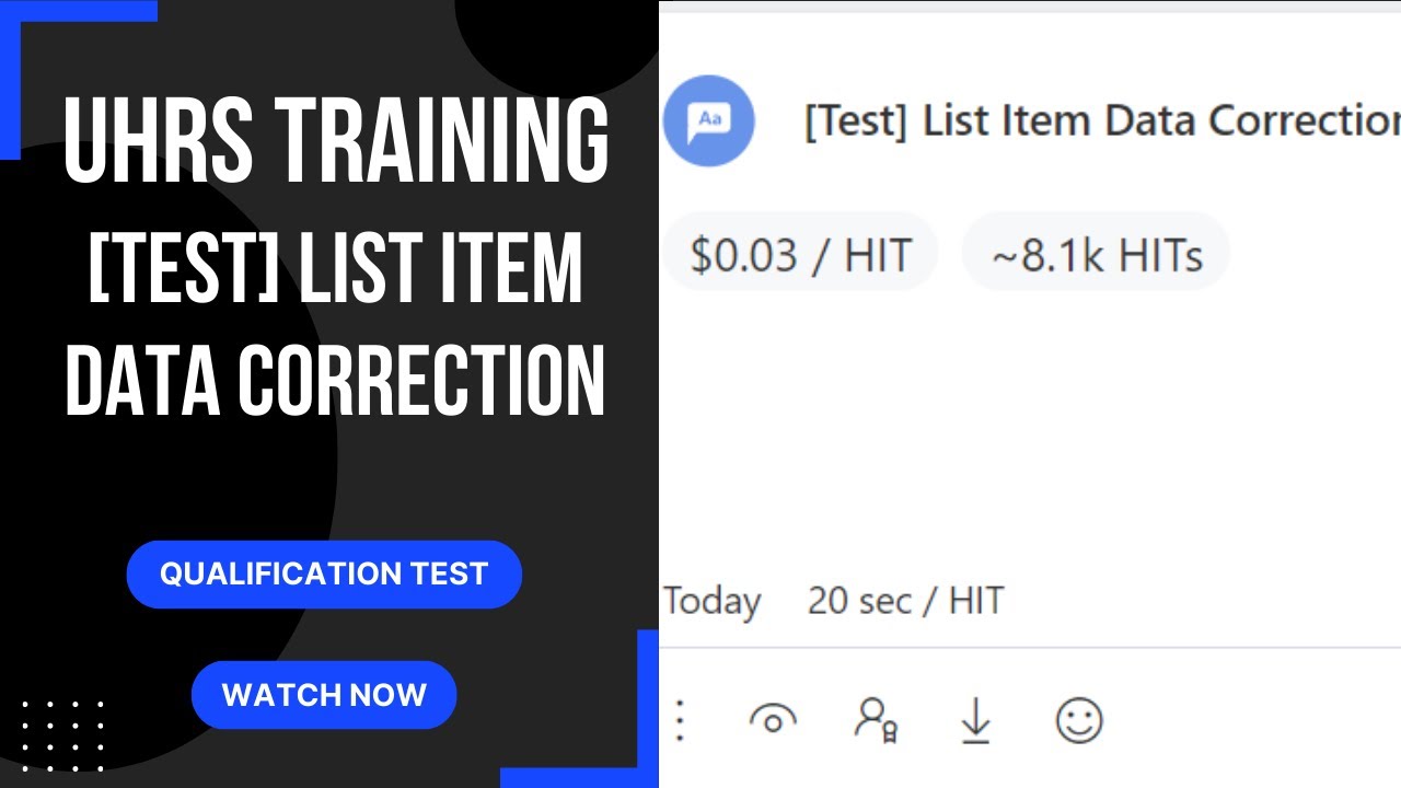 UHRS Training: [Test] List Item Data Correction