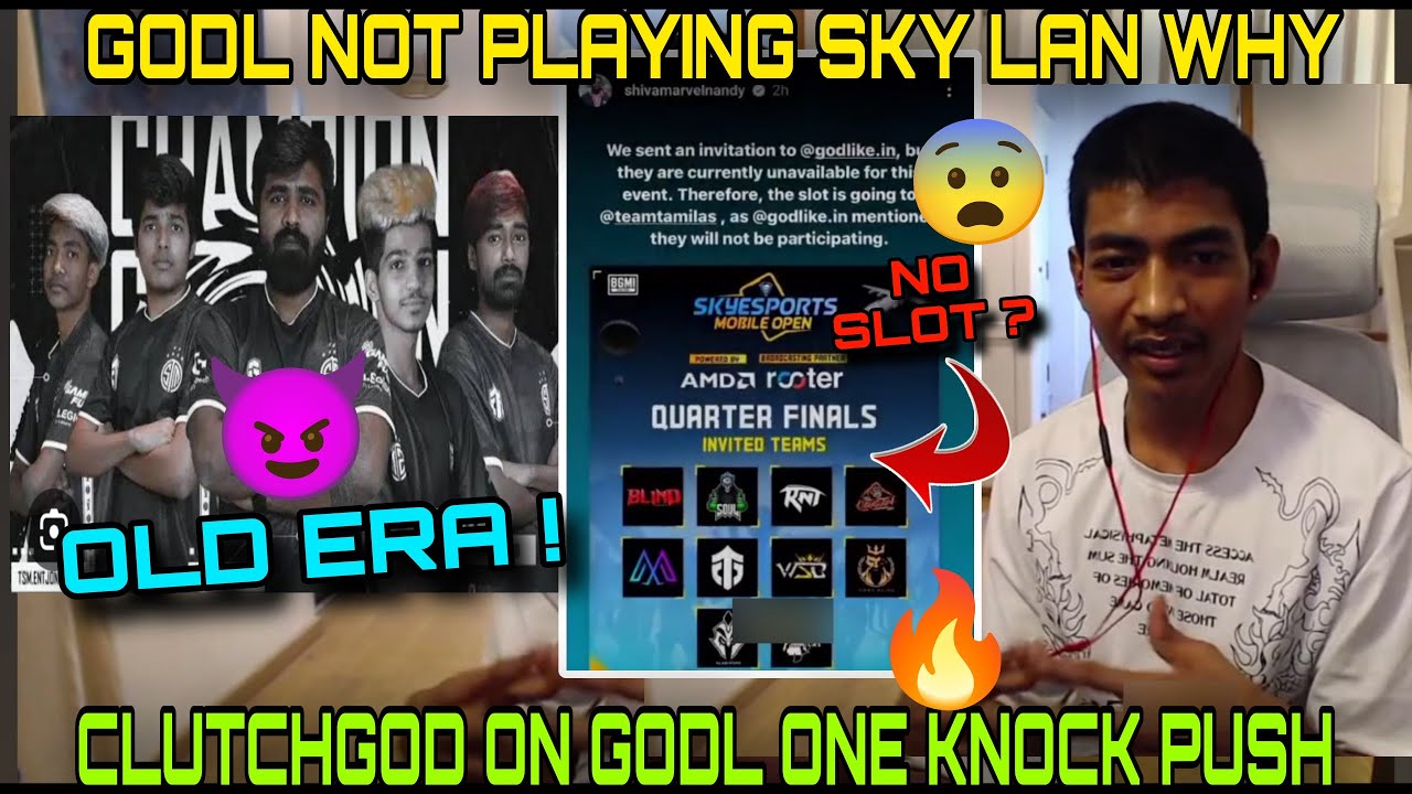 Clutchgod on Godl One Knock Push 🔥 Soul Vs Gold Again 4v4 😱 Godl not Playing sky tournament 🚀