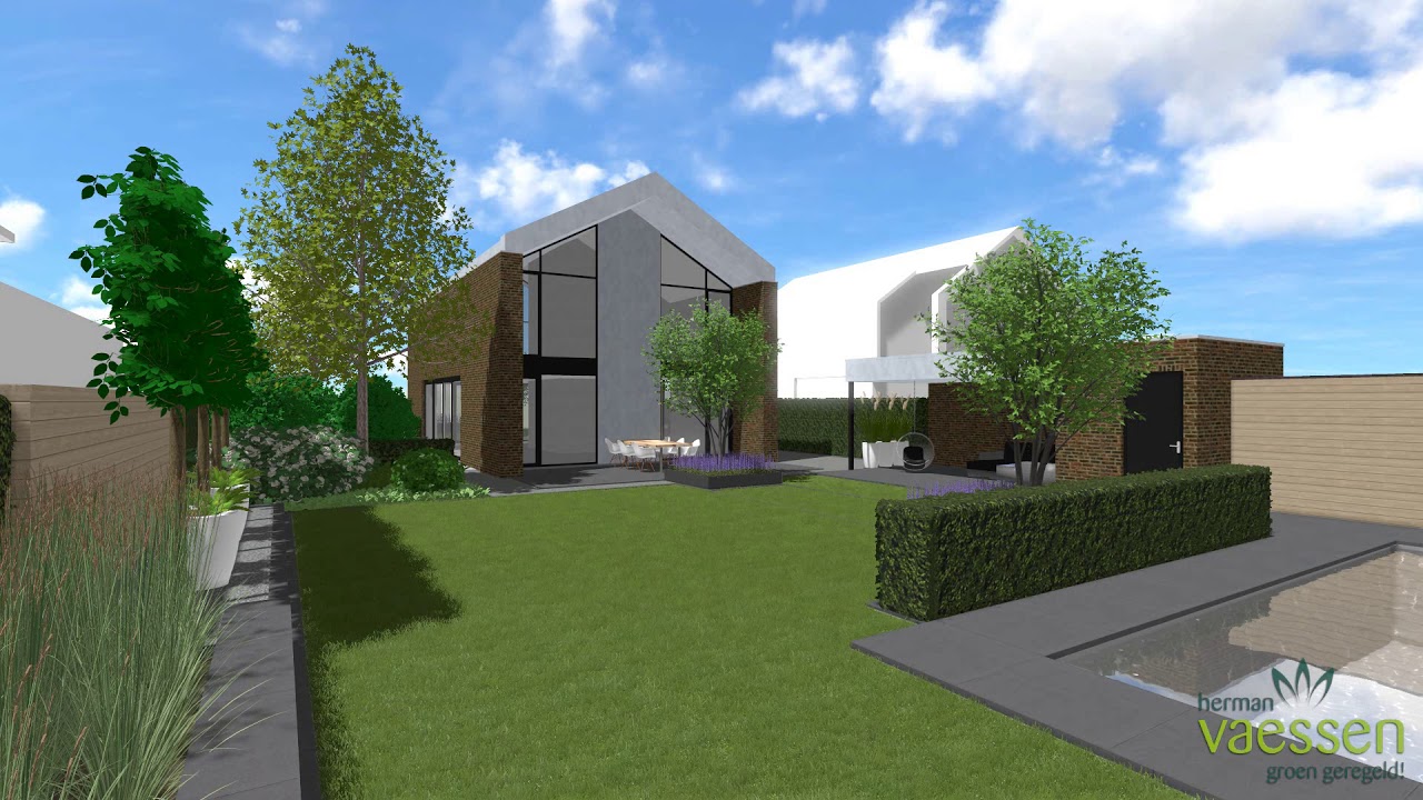 Moderne tuin met zwembad Venlo