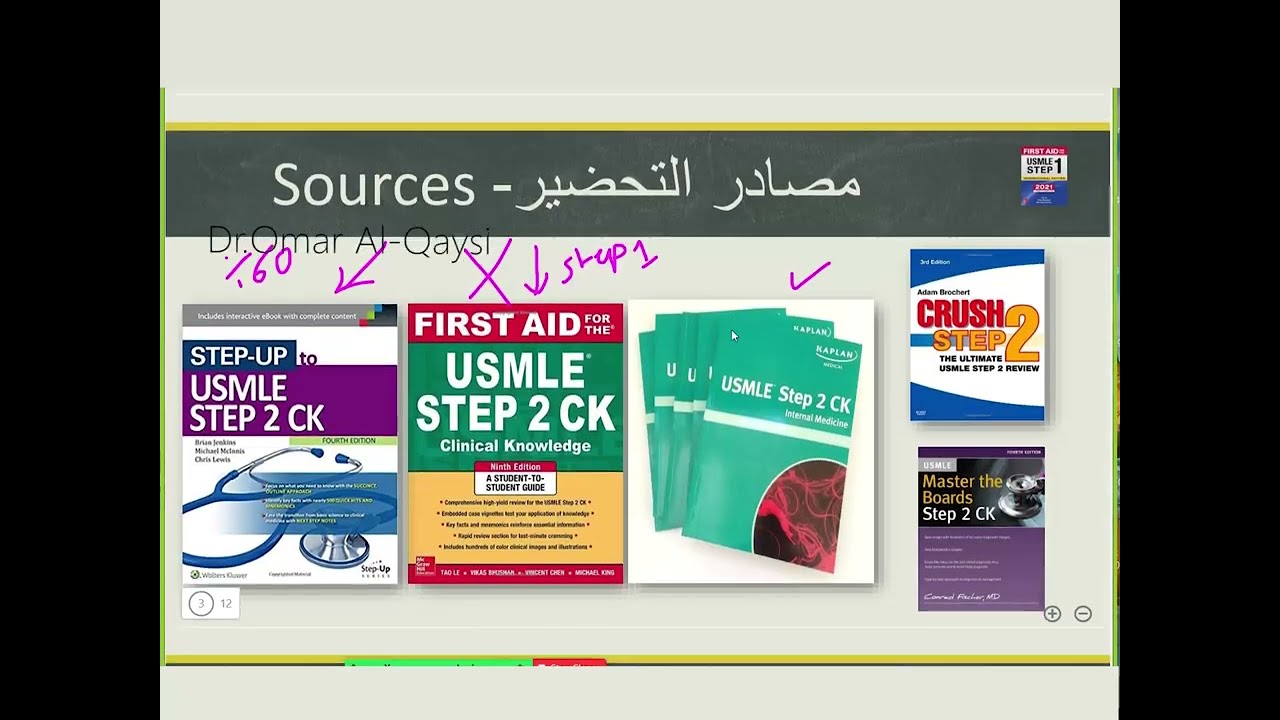 IFOM / USMLE step 2 المصادر الدراسيه للخطوة الثانيه من المعادله الامريكيه