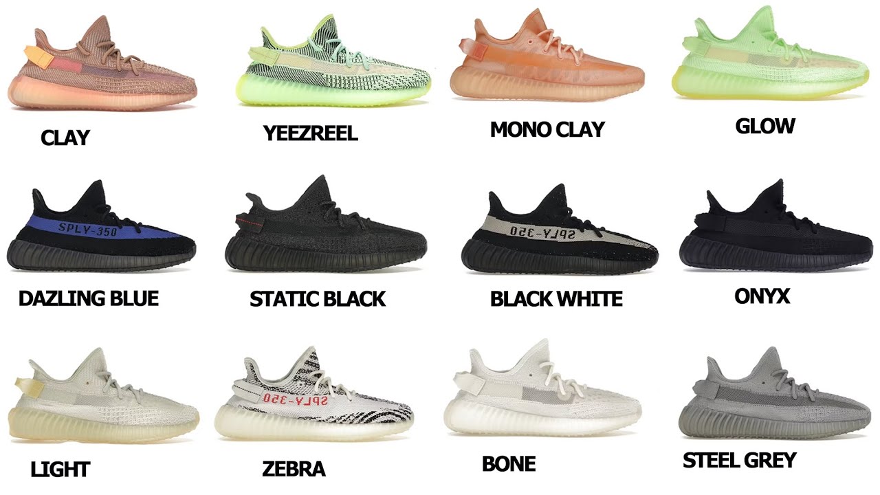 Yeezy Boost 350 V2 - Visual Guide Colorway With Names