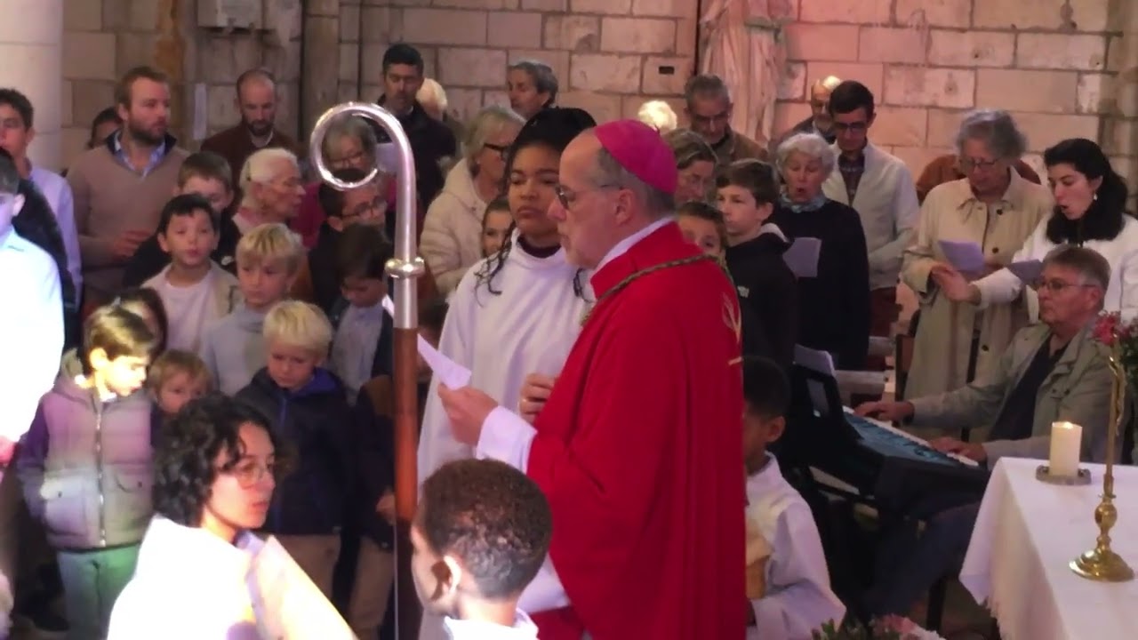 Confirmation de 21 jeunes enfants à l'église d'Ambleny - diocèse de Soissons