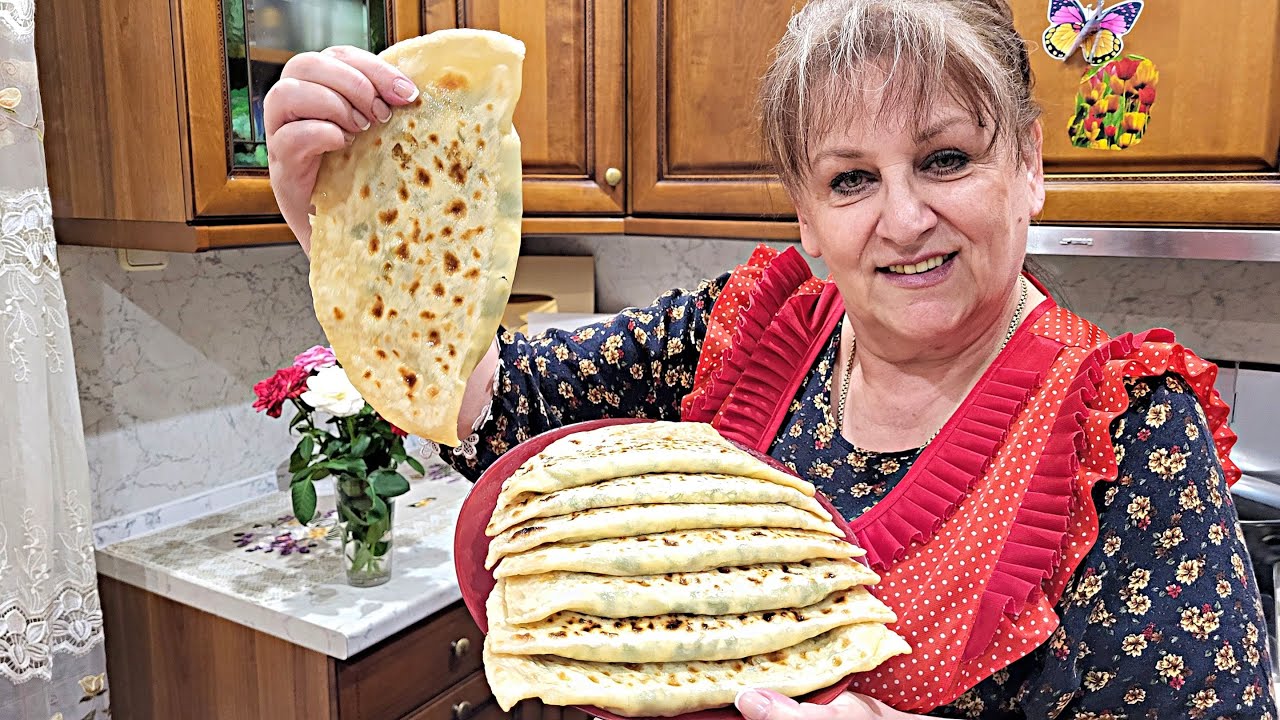 МУКА +ВОДА и ЗЕЛЕНЬ! Потрясающие КУТАБЫ На сковороде!Вкуснее и полезнее...Простой рецепт!