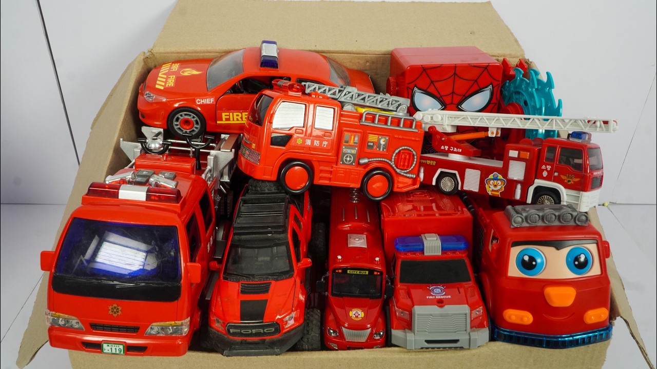 サイレン全開！消防車ミニカーが坂道を一気に走る☆緊急走行チャレンジ | Sirens On! Fire Truck Mini Cars Race Downhill | Emergency Test