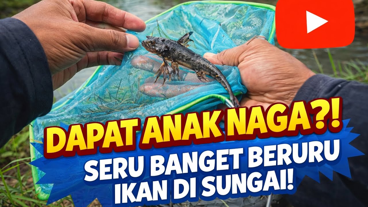Dapat Anak Naga?! Seru Banget Berburu Ikan di Sungai!