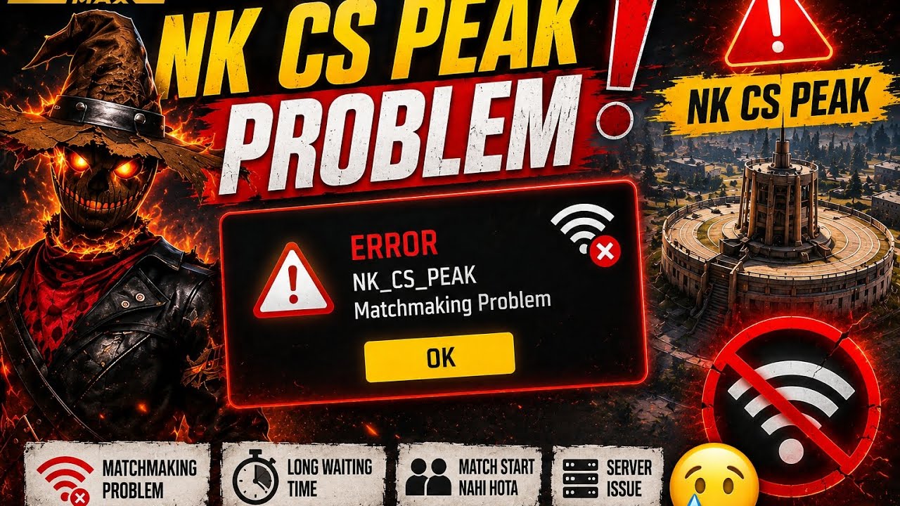 NK CS PEAK Problem 😱 Matchmaking Error in Free Fire Max#freefire #garenafreefire 