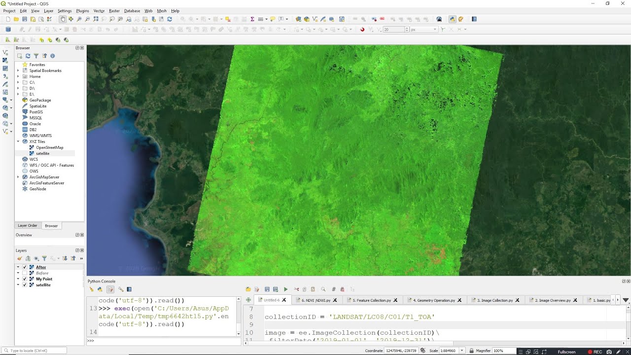 QGIS Tutorial - Google Earth Engine Plugin: #7 Landsat 8 Cloud Masking