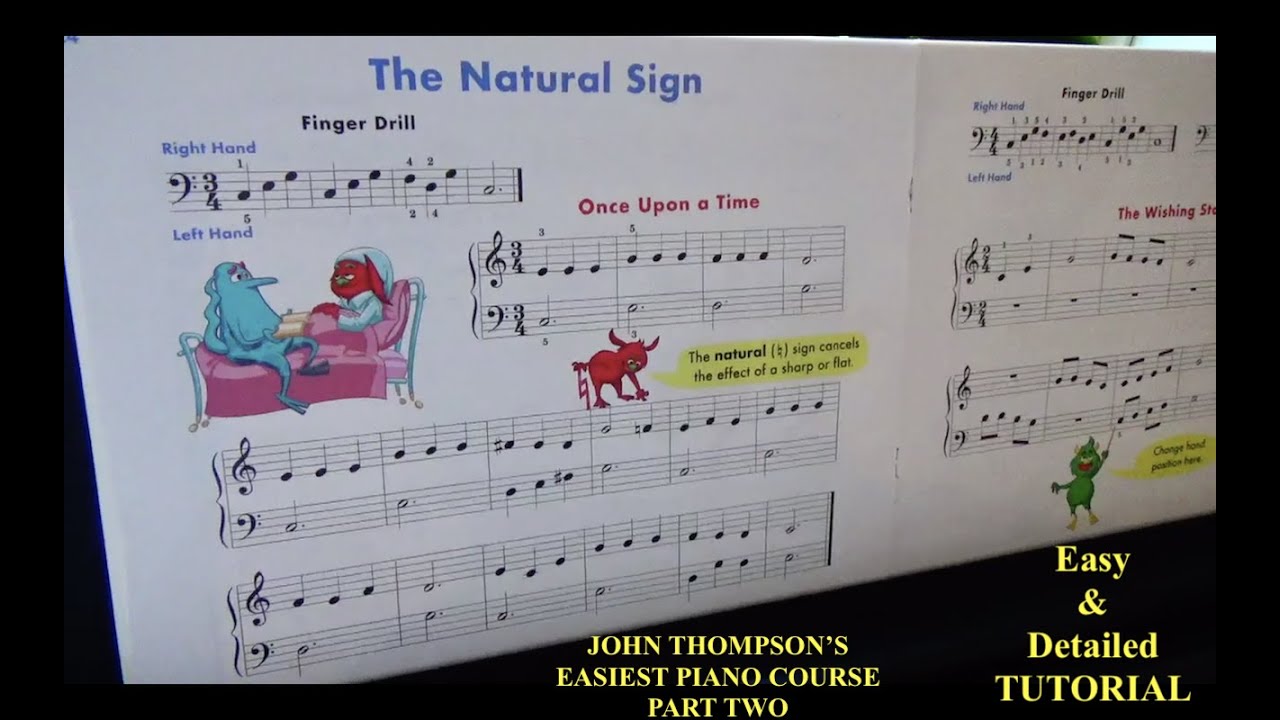 The Natural Sign – Once Upon a Time Piano Tutorial | John Thompson Part 2, Page 24