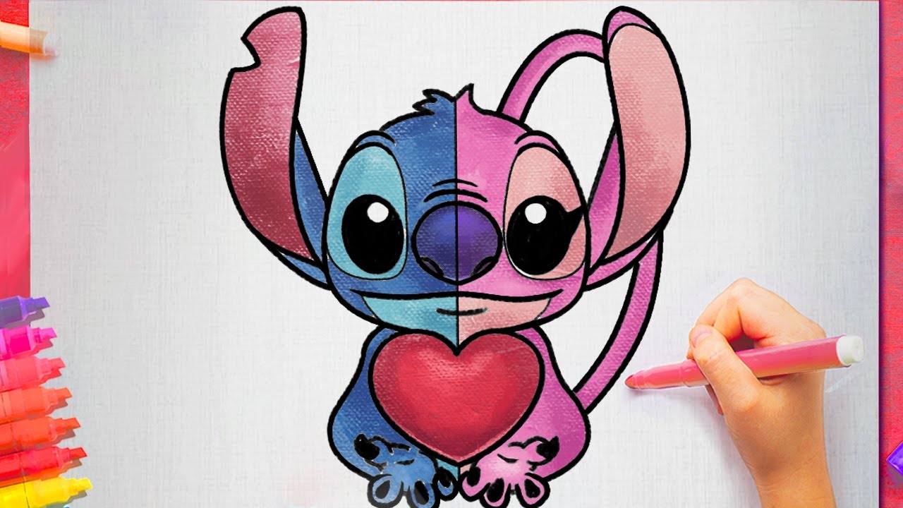 Comment Dessiner Stitch et Angel Facile