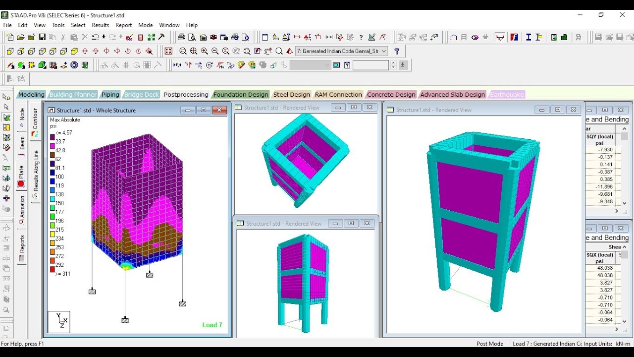 5. Rectangular WaterTank Design using StaddPro V8i complete tutorial.