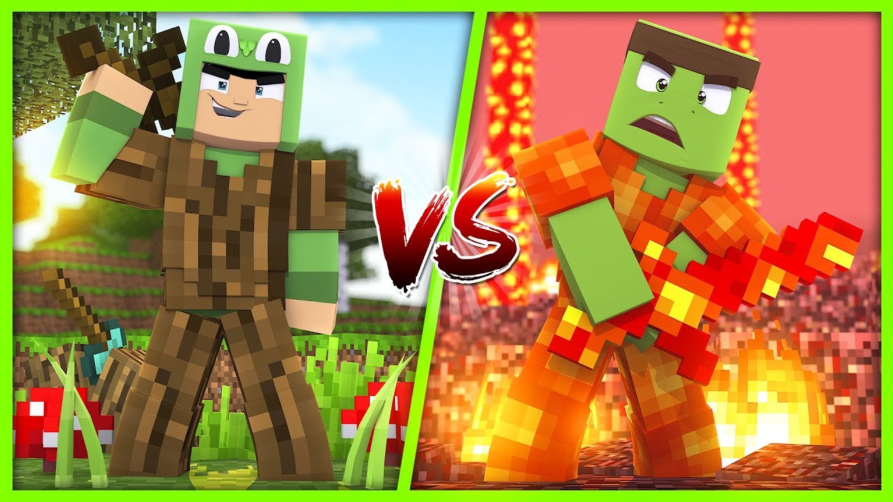 Minecraft - LAVA VS WOOD ARMOUR CHALLENGE!