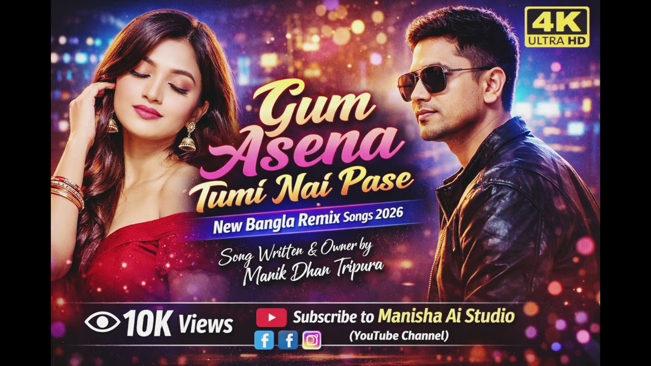 Gum Je Asena Tumi Nai Pase | New Bangla Remix Song 2026 | 4K Ultra | Manisha Ai Studio