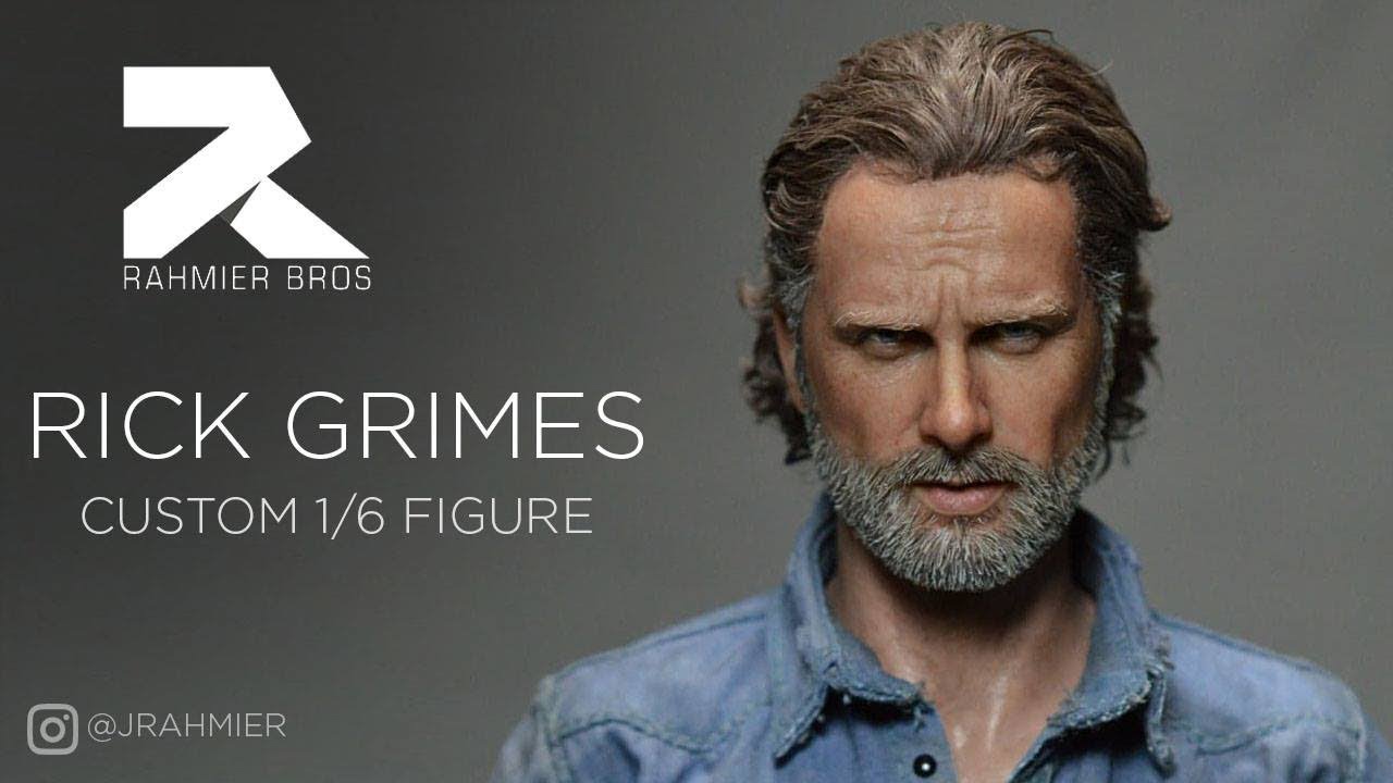 Rick Grimes Sculpture 1:6 Walking Dead Figure Timelapse Repaint, Beard and Hair Rooting Process