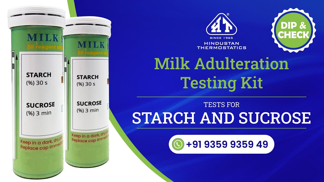 Check milk adulteration with dip and check dry strip for Starch and Sucrose
