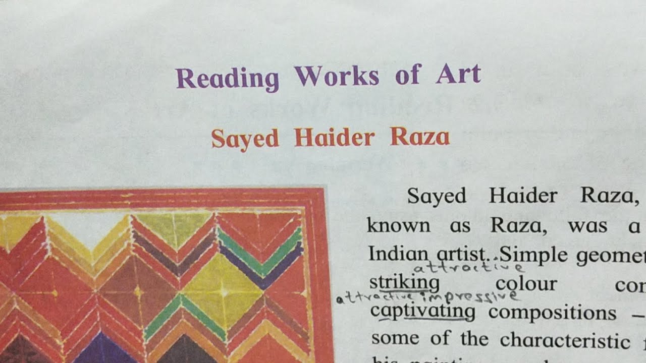 Reading Work Of Art Class 9 English 9th Std Raza & Gond Art
