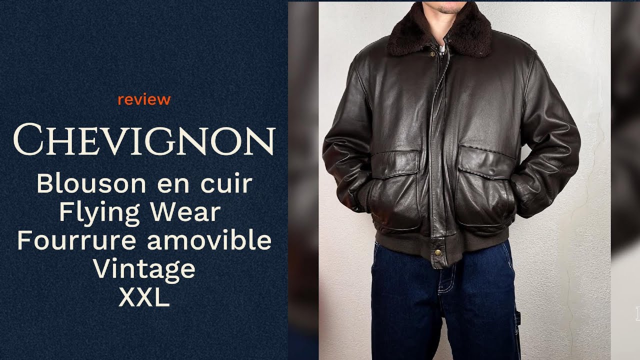Blouson en cuir Chevignon Flying Wear aviateur pilote vintage