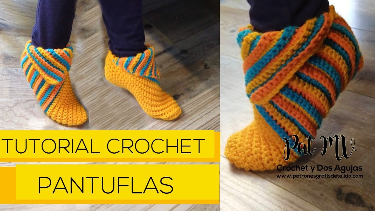 PANTUFLAS CROCHET 🤩  tutorial súper fácil