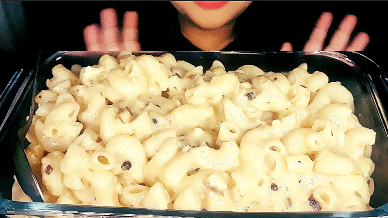 MUKBANG EATING MAC N CHEESE PASTA | EATING WHITE SAUCE PASTA| YUMMY CHEESY FOOD | #eatingsounds 