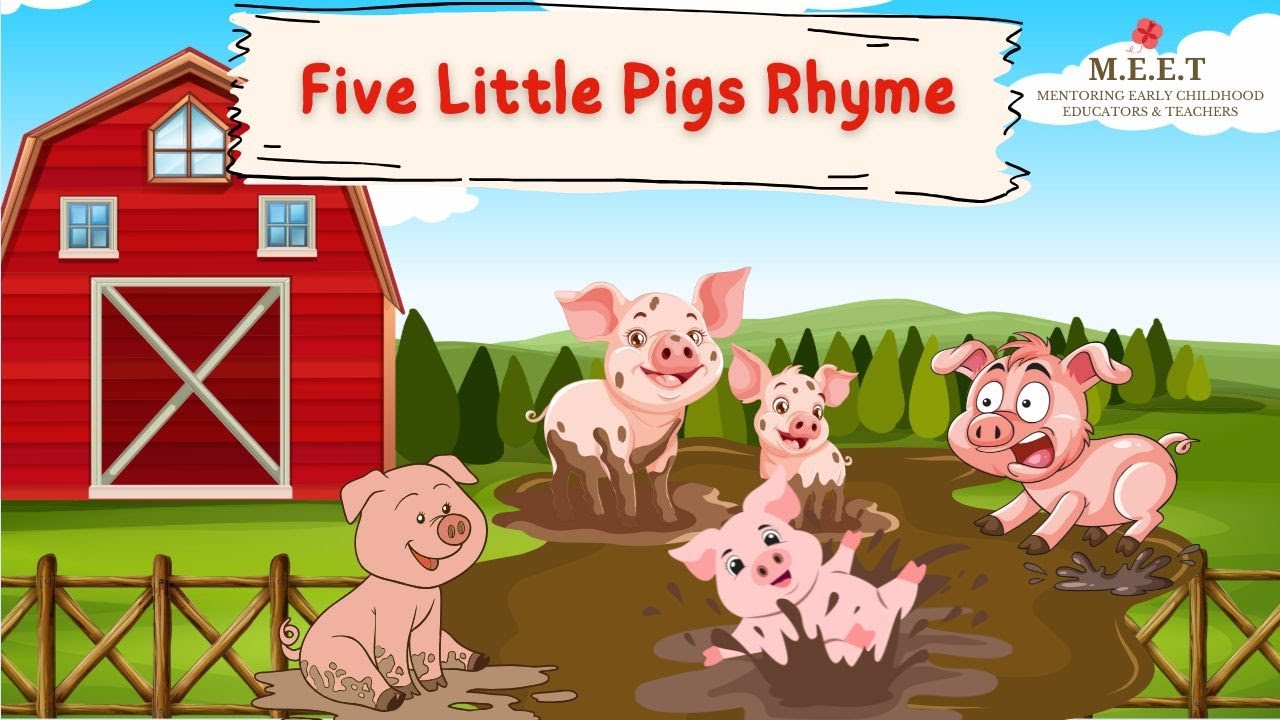 🐷 FIVE LITTLE PIGS | Counting Rhyme for Kids | Chrysaellect 🐷🎶