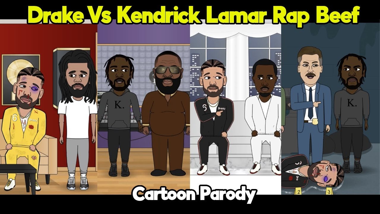 Drake Vs Kendrick Lamar Rap Beef Cartoon Parody