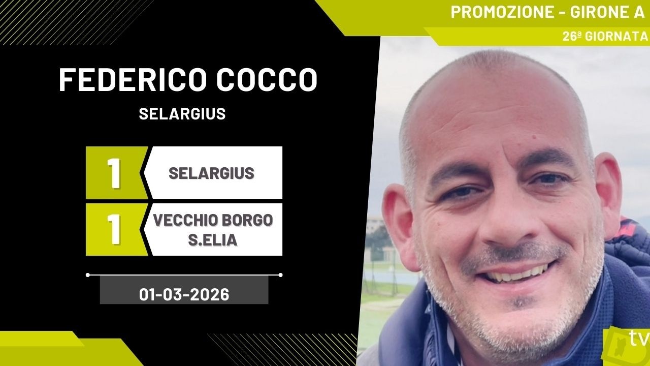 Federico Cocco, allenatore Selargius 01 03 2026   Diario Sportivo