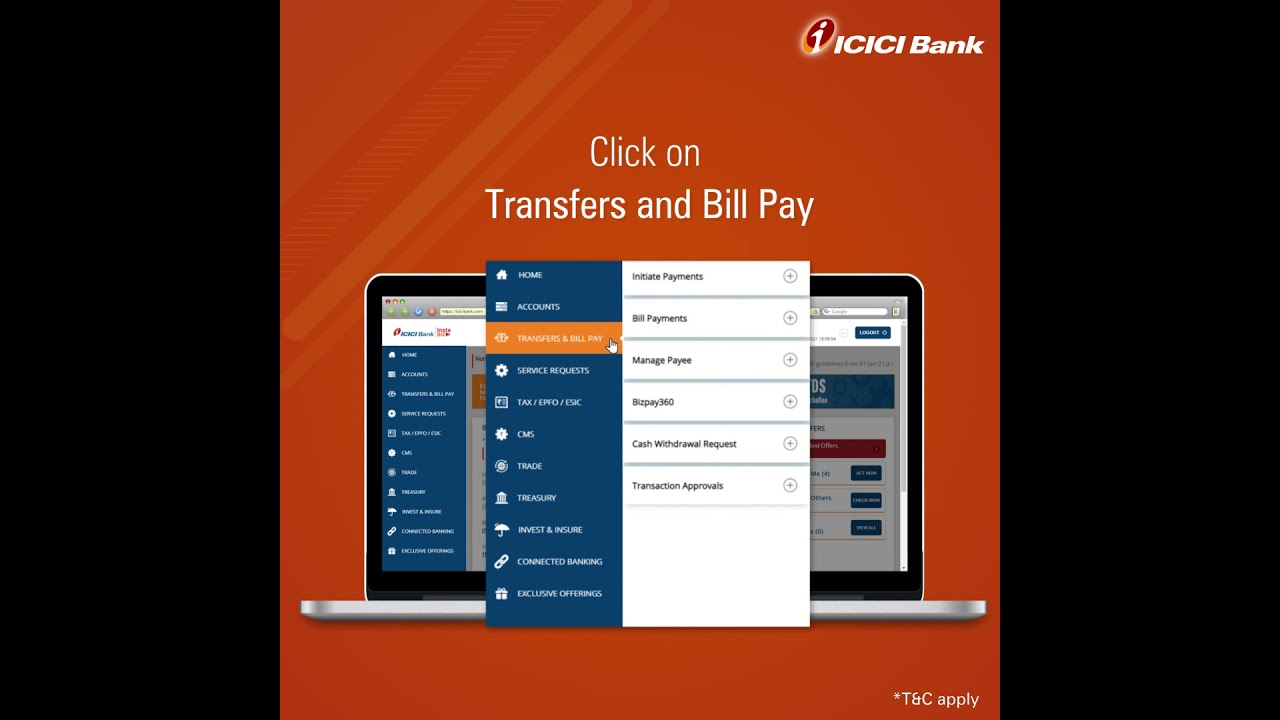 ICICI Bank Corporate Internet Banking &ndash;How to register ICICI Bank Beneficiary & Make Single Payments