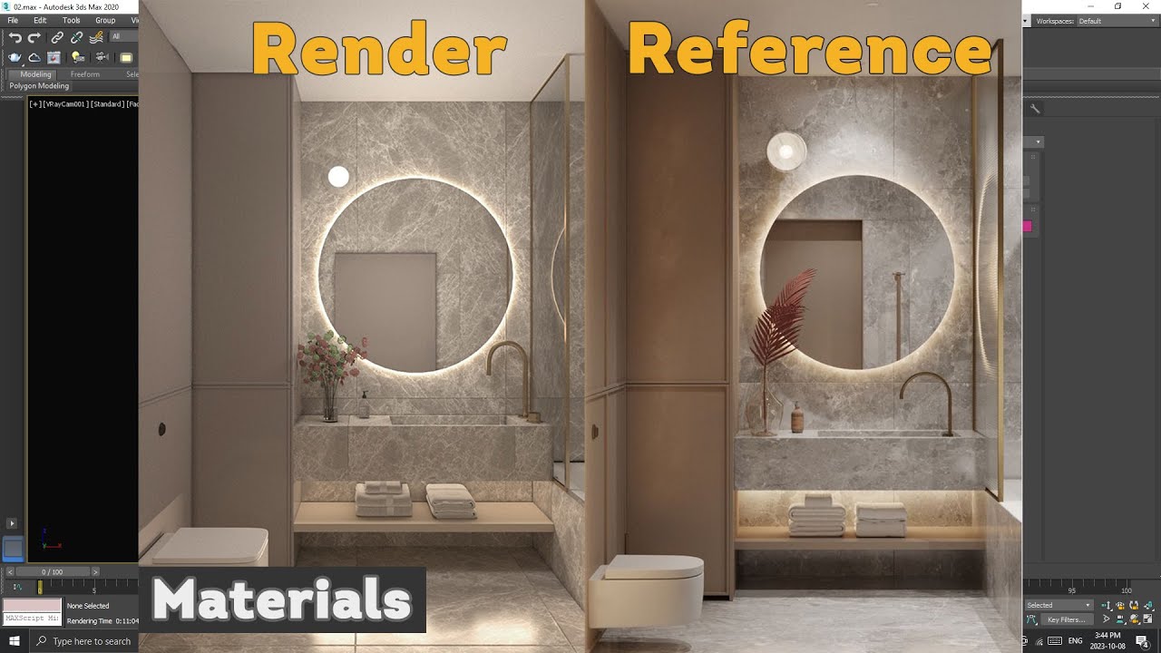 4- Making of an interior design (Bathroom) using 3Ds Max & Vray
