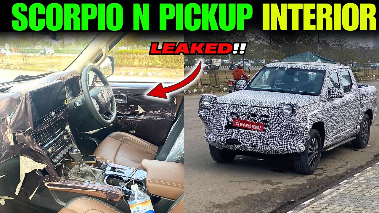 Scorpio N Pickup Interior Leaked | panoramic sunroof, New engine, scorpio  pickup truck