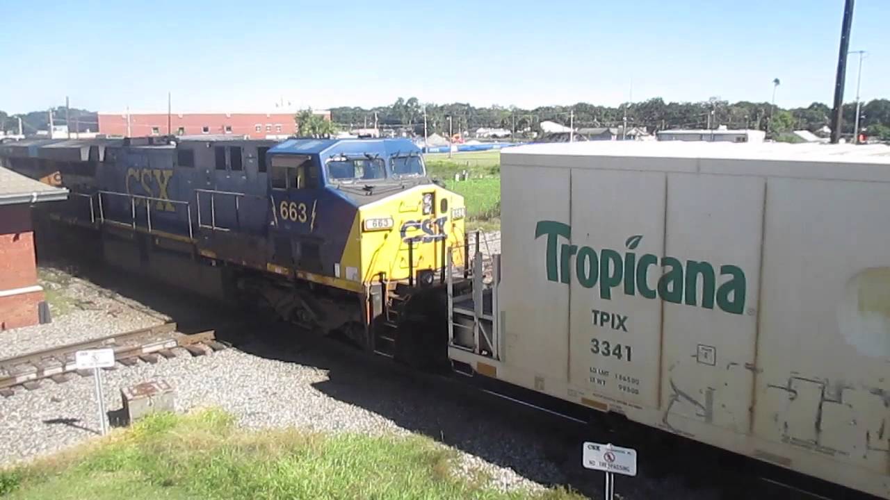 (RARE) CSX Tropicana Juice Train Pulled By 2 AC6000 Locomotives