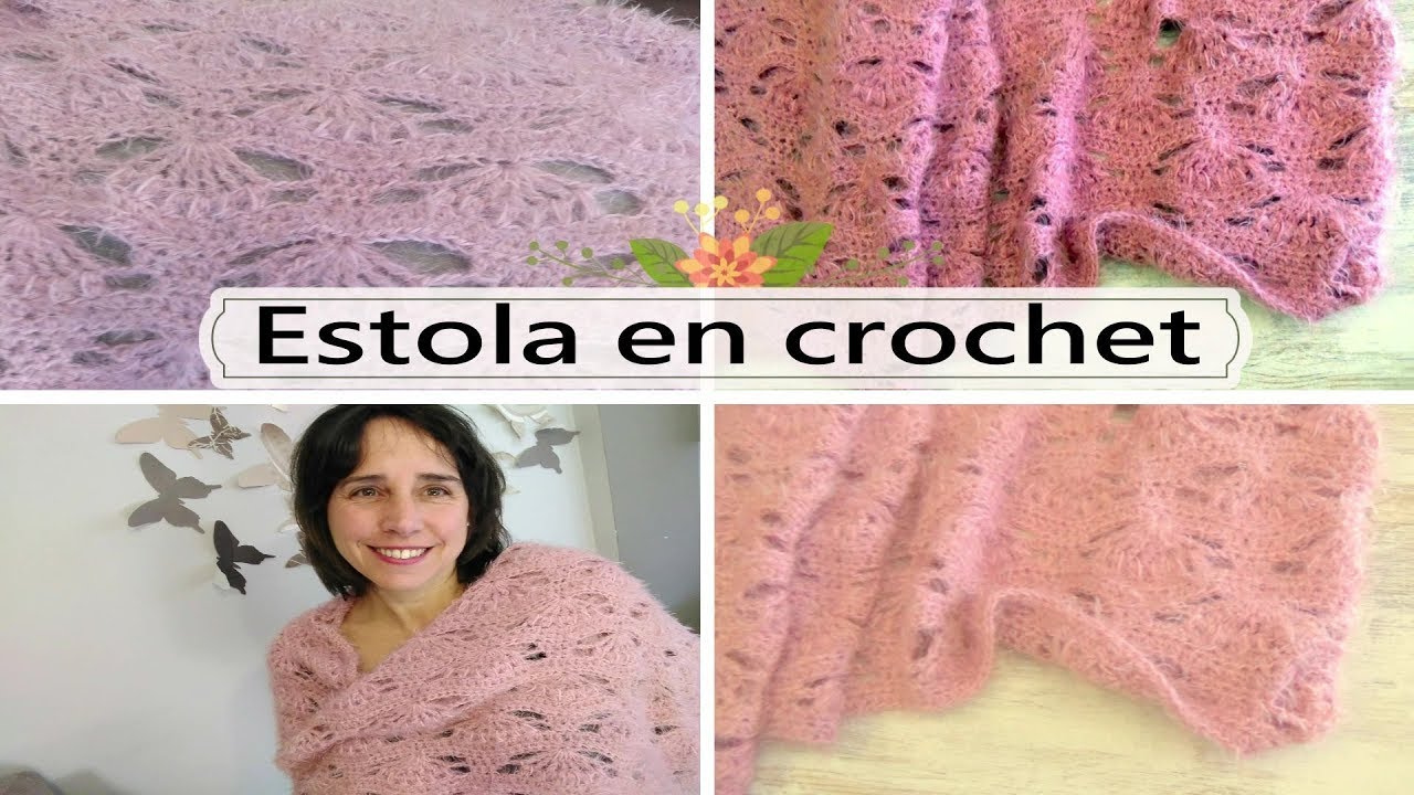 COMO HACER UN CHAL ,ESTOLA DE CROCHET RECTANGULAR | GANCHILLO FACIL