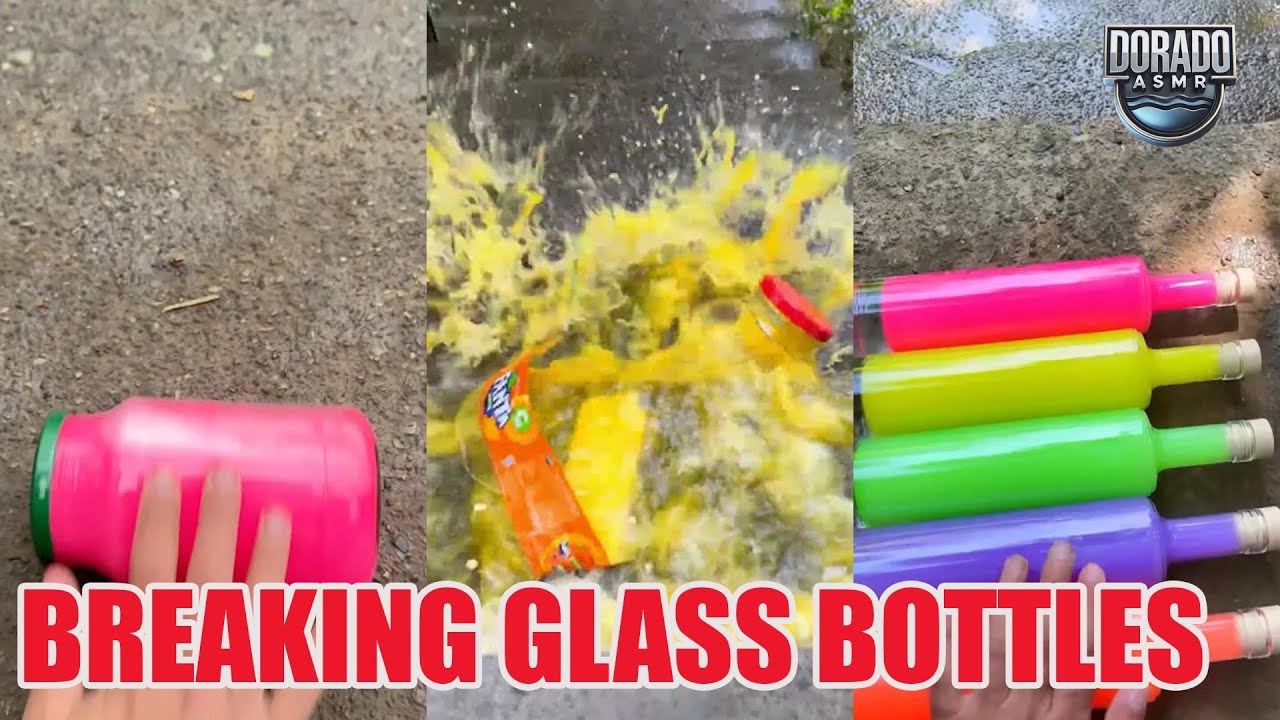 Breaking Glass Bottles & Balloon Drops 🎈💦 Crushing of Crunchy & Soft Things! #satisfying #asmr