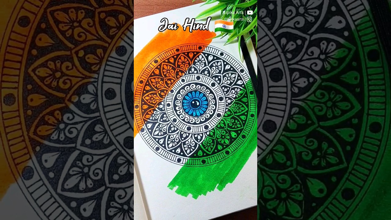 Indian Flag mandala drawing 🇮🇳🥰 | Republic day drawing 💖🇮🇳 #shorts #republicday