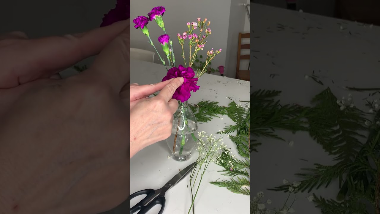 A Simple 3-Flower Arrangement (Easy Triangle Design for Beginners)