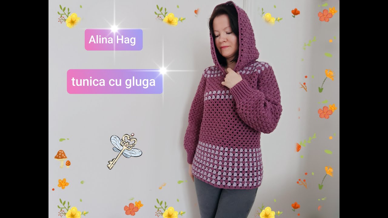 Tunica crosetata - cu gluga