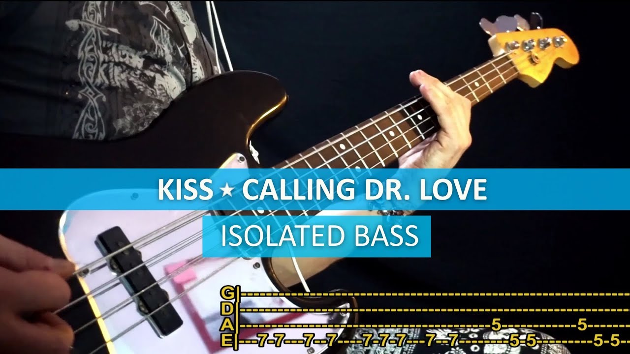 [isolated bass] KISS - Calling Dr. Love / bass cover / playalong with TAB