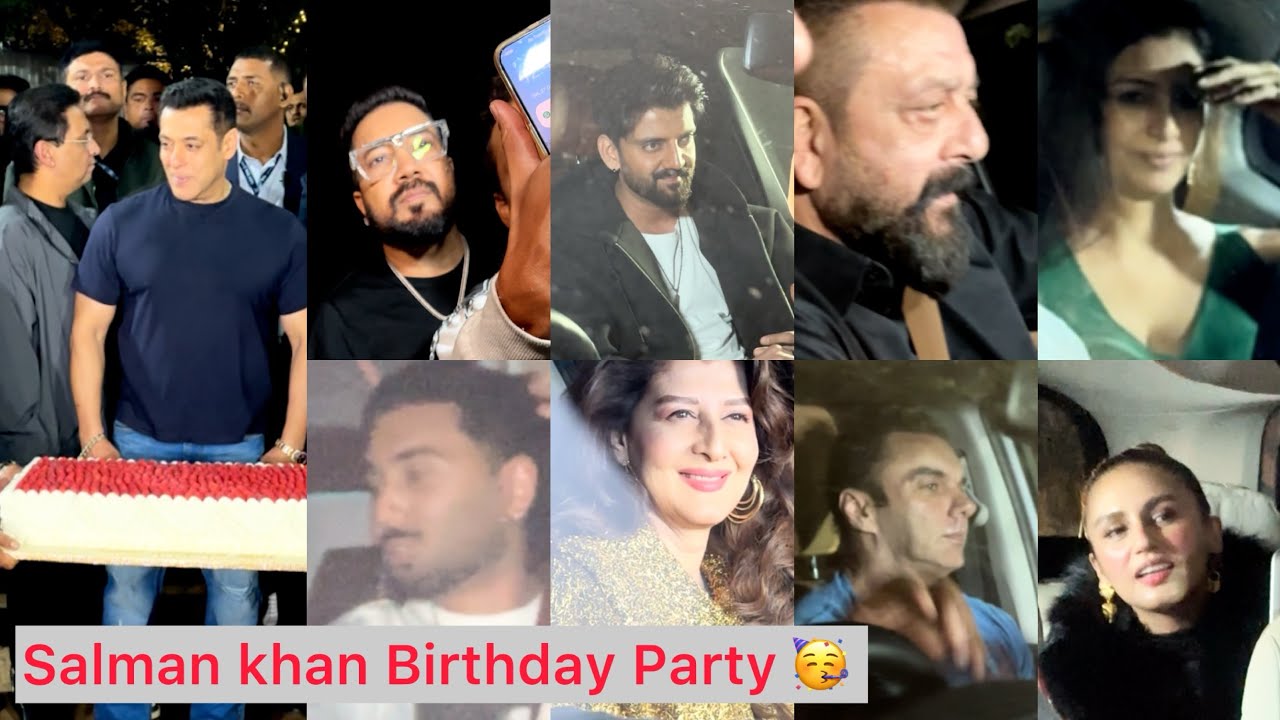 Salman Khan Birthday Party Salman Sanjay Dutt Ms Dhoni Sangeeta Salim Genelia Ritesh Mika Singh Orry