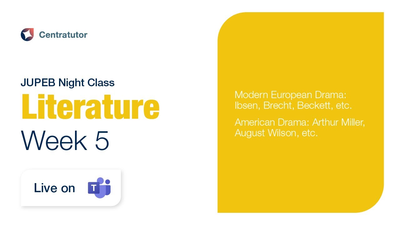 JUPEB Literature Night Class 2025 - Week 5