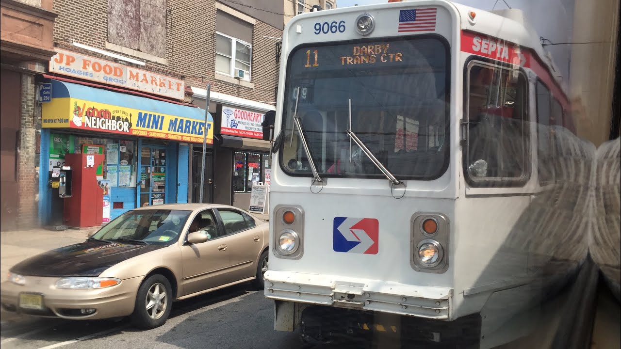 SEPTA HD 60fps: Riding K-Car 9041 on Route 11 (Darby Transportation Center to 13th Street) 7/14/16